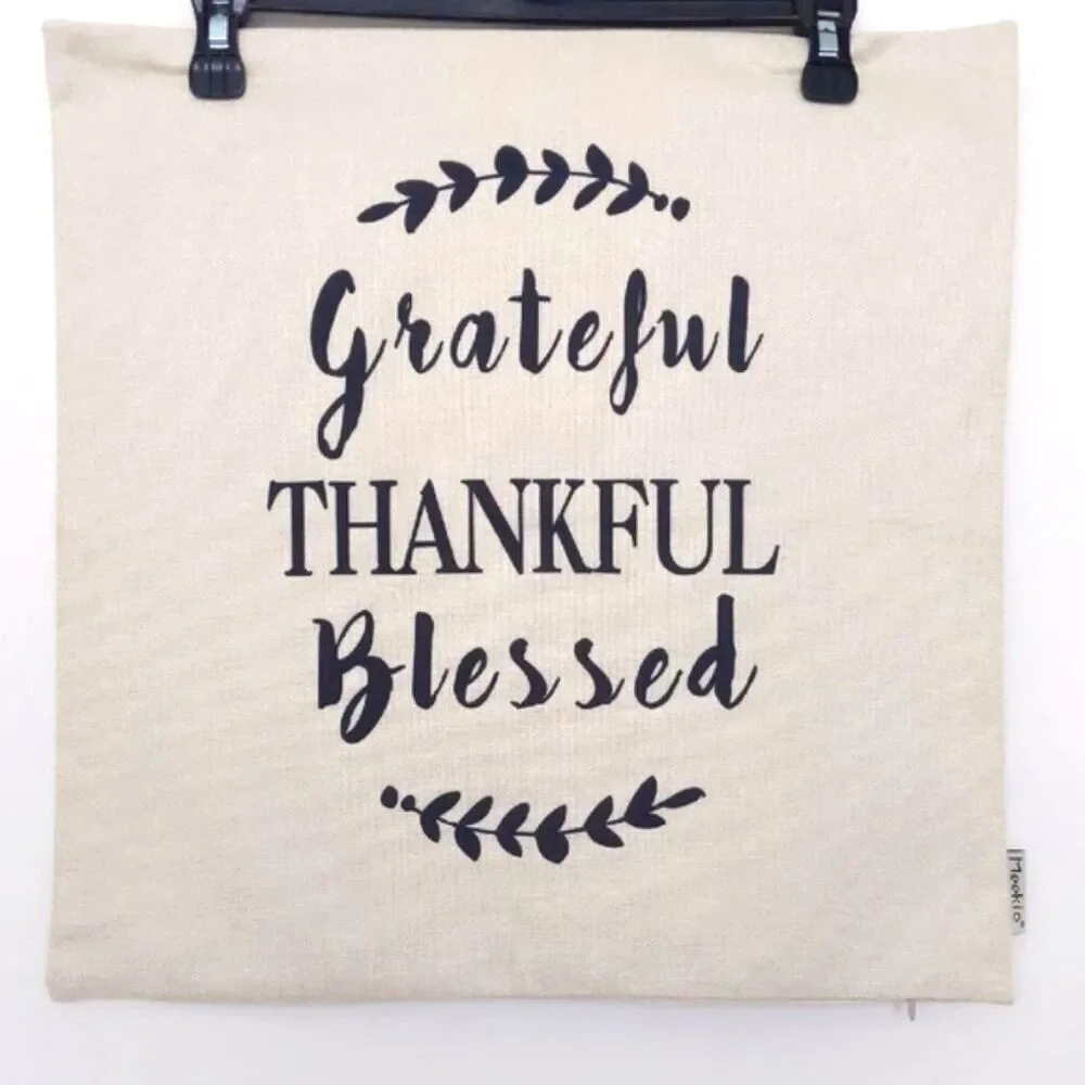 Farmhouse Decorative Canvas Pillow Cover 17in x 17 in with Inspiring Quotes
